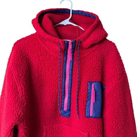 J. Crew Vintage Polartec® Sherpa Fleece Half-Zip Hoodie / Jacket - Extra Large - Picture 1 of 9